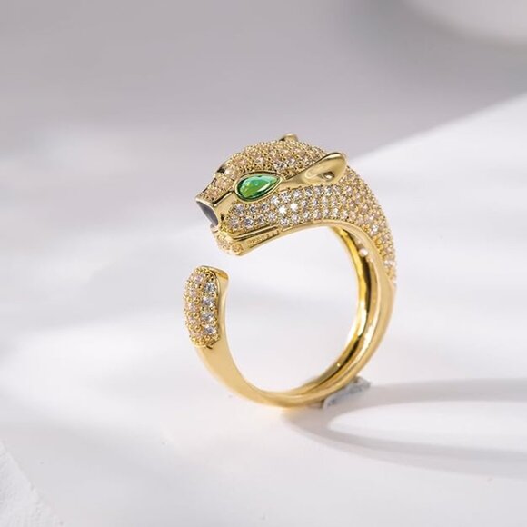 Neiman Marcus 18K Gold-Plated Adjustable Panther Ring - Picture 4 of 5